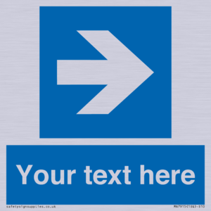 Custom Directional signage blue right arrow 